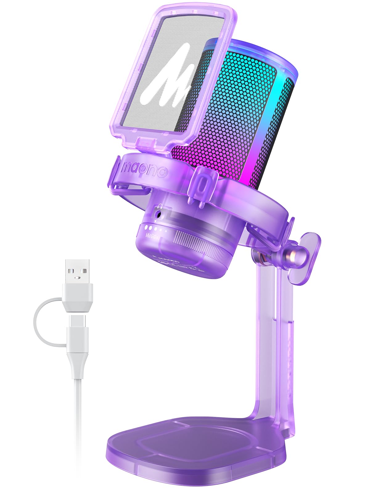 MAONO USB конденсаторный игровой шум ПК отключение звука RGB громкость Plug компьютерная игра Live GamerWave прозрачный фиолетовый микрофон, микрофон, отмена,
MAONO USB конденсаторный игровой шум ПК отключение звука RGB громкость Plug компьютерная игра Live GamerWave прозрачный фиолетовый микрофон, микрофон, отмена,