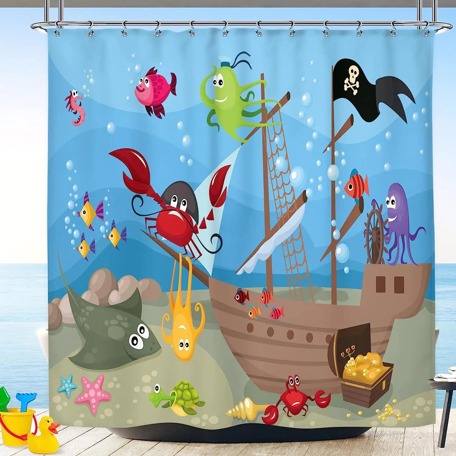 Kids Shower Curtain Bathroom Decor Cartoon Yellow Submarine Ocean Underwater Fish Sea Coral Reef Coloured Fabric Bath Curtains W60H190(CM)-1 Pcs
Kids Shower Curtain Bathroom Decor Cartoon Yellow Submarine Ocean Underwater Fish Sea Coral Reef Coloured Fabric Bath Curtains W60H190(CM)-1 Pcs