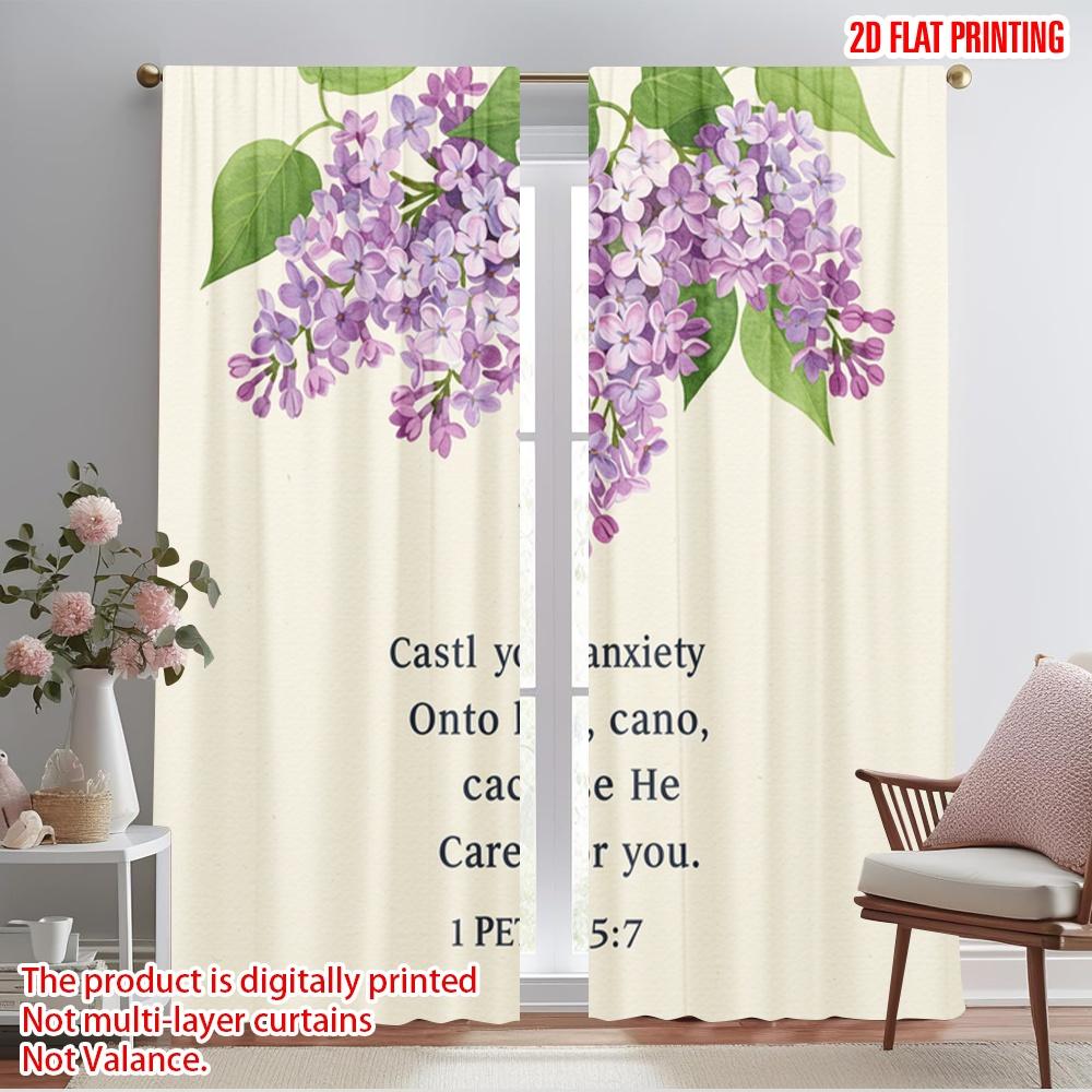 2pcs 2D flat printing Drapes Lilac Flowers Bible Verse Polyester Without Electricity 0 Perfect for Indoor Celebrations Studio 52.50×116.00 CM 2pcs
2pcs 2D flat printing Drapes Lilac Flowers Bible Verse Polyester Without Electricity 0 Perfect for Indoor Celebrations Studio 52.50×116.00 CM 2pcs