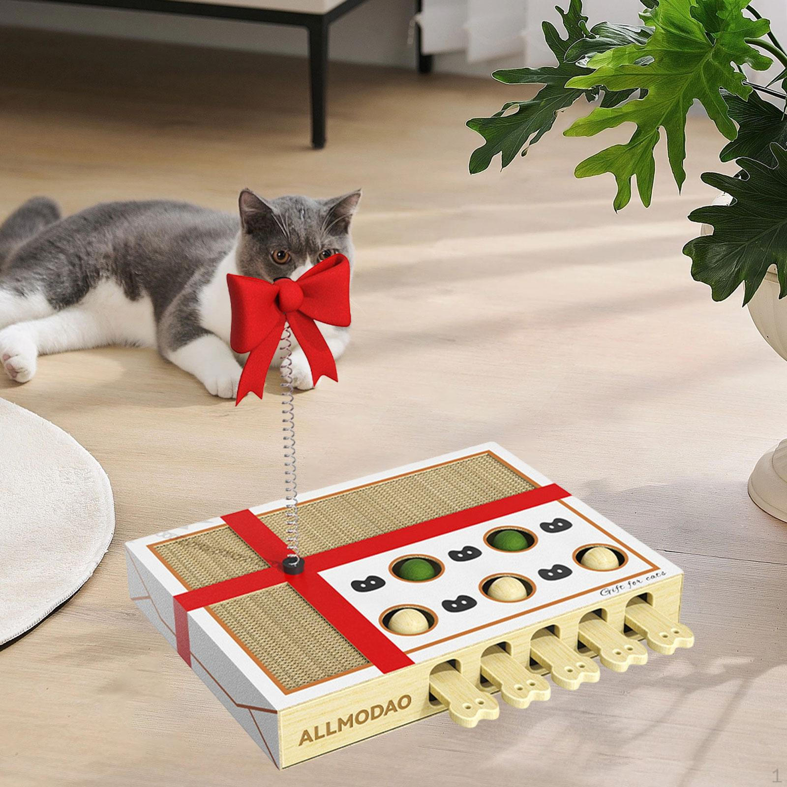 Cat Enrichment Toy Box with Scratch Board,Whack A Compact Fun Portable Multifunctional for
Cat Enrichment Toy Box with Scratch Board,Whack A Compact Fun Portable Multifunctional for