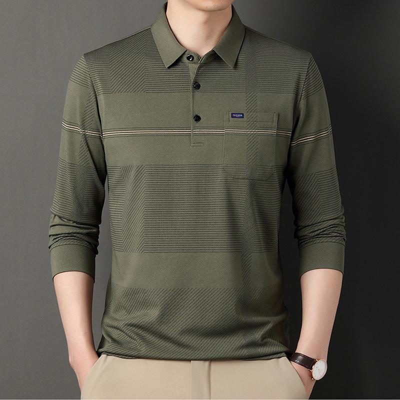 Spring Autumn Men s Turn-down Collar Long Sleeve Printing Striped Contrast Color Casual T-shirt Button Pullover Tops 4XL зелений
Spring Autumn Men s Turn-down Collar Long Sleeve Printing Striped Contrast Color Casual T-shirt Button Pullover Tops 4XL зелений