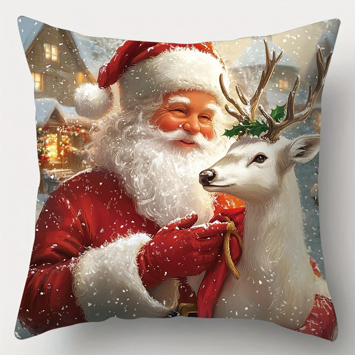 1pc/4pcs Christmas Santa Claus Themed Pillowcases: Festive and Delightful Decor! Sofa room decoration holiday home decoration 16x16Inch
1pc/4pcs Christmas Santa Claus Themed Pillowcases: Festive and Delightful Decor! Sofa room decoration holiday home decoration 16x16Inch