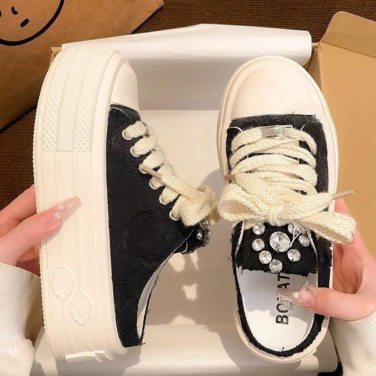 Xiaoxiangfeng canvas bag head half slippers women s 2025 spring new fashion rhinestone one pedal casual little white shoes women 40
Xiaoxiangfeng canvas bag head half slippers women s 2025 spring new fashion rhinestone one pedal casual little white shoes women 40