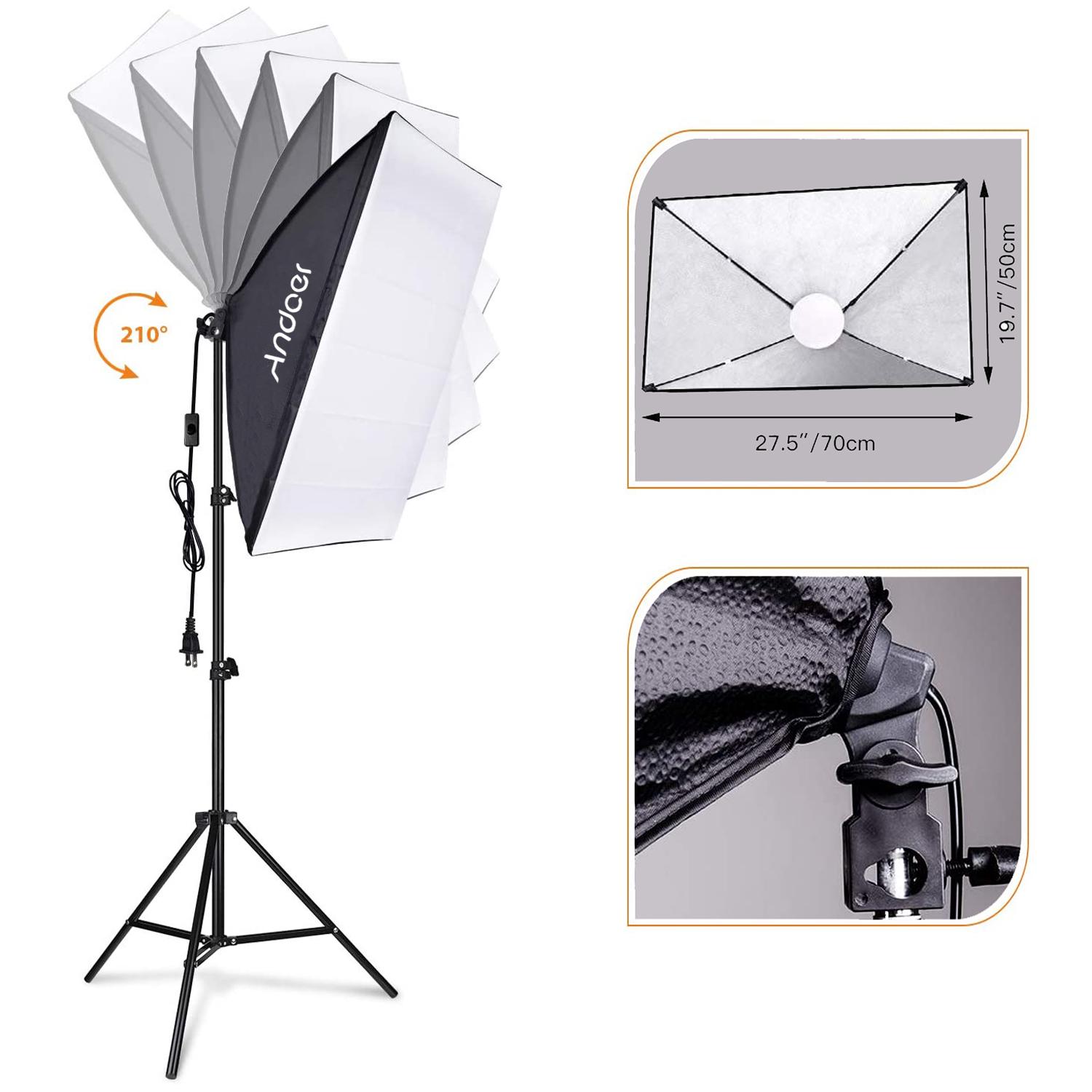 Andoer Набор студийного освещения Softbox Lighting Set с 1 светодиодной лампой 85 Вт с регулируемой цветовой температурой 2800K-5700K * 1 + 50x70 см Softb
Andoer Набор студийного освещения Softbox Lighting Set с 1 светодиодной лампой 85 Вт с регулируемой цветовой температурой 2800K-5700K * 1 + 50x70 см Softb