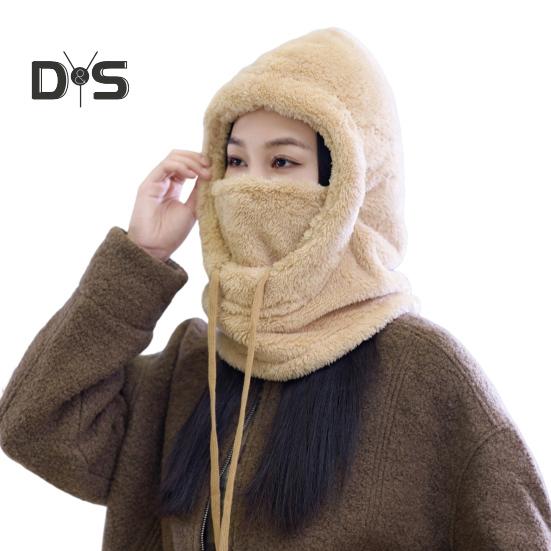 Женская зимняя шапка-балаклава с защитой для лица, толстая теплая флисовая ветрозащитная, для езды на велосипеде, регулируемая, полная защита, для путешествий на открытом воздухе, для катания на лыжах в холодную погоду хаки