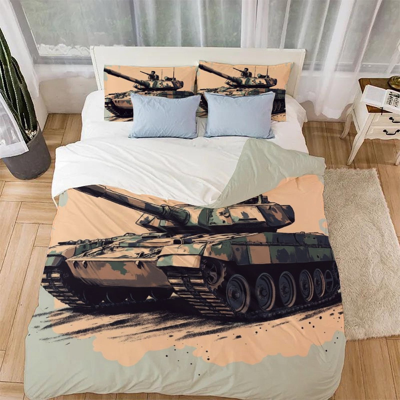 Tank Bedding Set Duvet Cover Printed Quilt Cover For Children And Adults Warm And Comfortable Tank Quilt Cover Bedroom Decor EU Single(135*200cm)3pcs
Tank Bedding Set Duvet Cover Printed Quilt Cover For Children And Adults Warm And Comfortable Tank Quilt Cover Bedroom Decor EU Single(135*200cm)3pcs