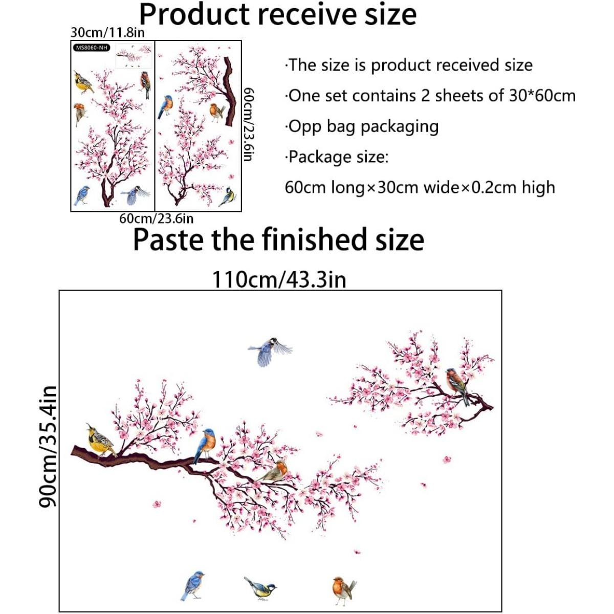 Наклейки на стену с изображением цветущей вишни, цветочные наклейки на стену в виде ветки птицы для гостиной, спальни для девочек, декор стен детской комнаты Style 1 розовый
Наклейки на стену с изображением цветущей вишни, цветочные наклейки на стену в виде ветки птицы для гостиной, спальни для девочек, декор стен детской комнаты Style 1 розовый