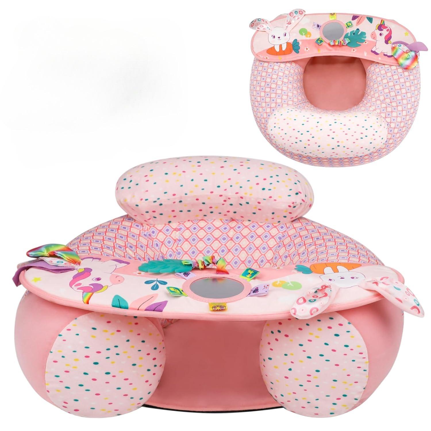 Inflatable Baby Seat for Sitting Up with Sensory Toy Tray Back Support for Toddler Soft Plush Baby Sofa Baby Chair Cute Animal рожевий
Inflatable Baby Seat for Sitting Up with Sensory Toy Tray Back Support for Toddler Soft Plush Baby Sofa Baby Chair Cute Animal рожевий