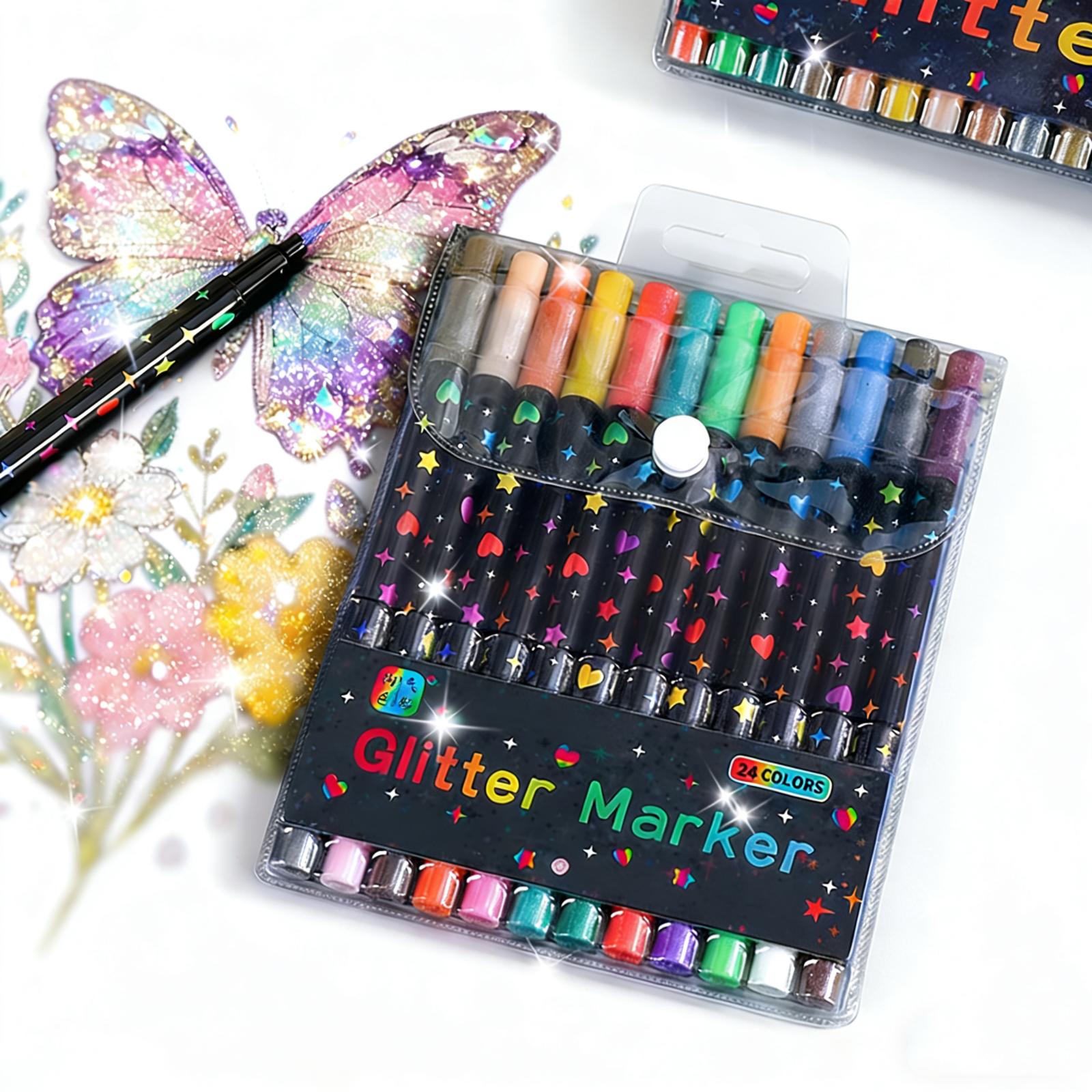 24/48/72/96 Colors Dual Brush Tip Glitter Art Markers Metallic Paint Marker Pens DIY Crafts Birthday Cards, Making Poster, Album
24/48/72/96 Colors Dual Brush Tip Glitter Art Markers Metallic Paint Marker Pens DIY Crafts Birthday Cards, Making Poster, Album