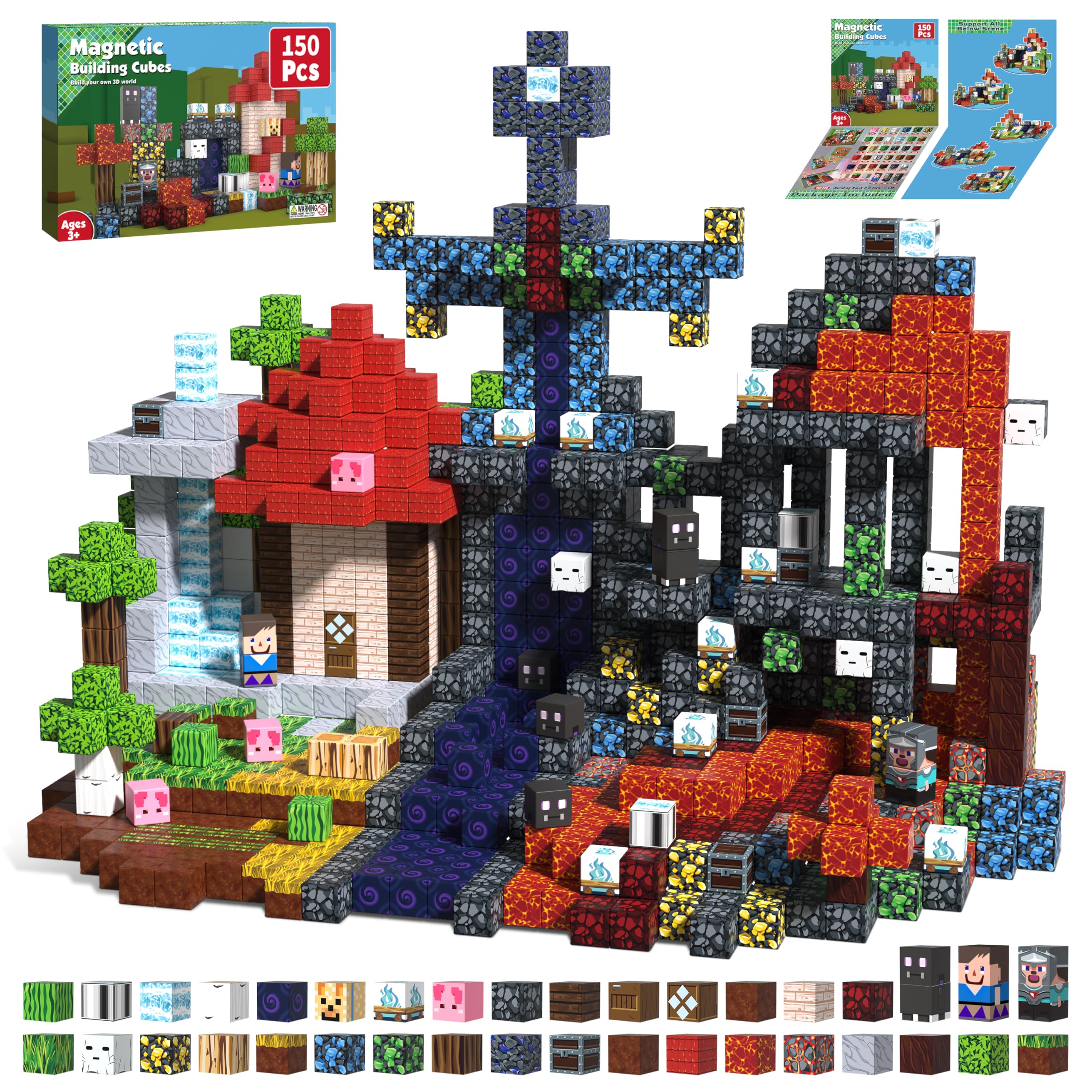 AiDwell Magnet Block Set 150 Pieces Creative Building Blocks with Magnets Lava World Castle Theme Suitable for Ages 3 and Up
AiDwell Magnet Block Set 150 Pieces Creative Building Blocks with Magnets Lava World Castle Theme Suitable for Ages 3 and Up