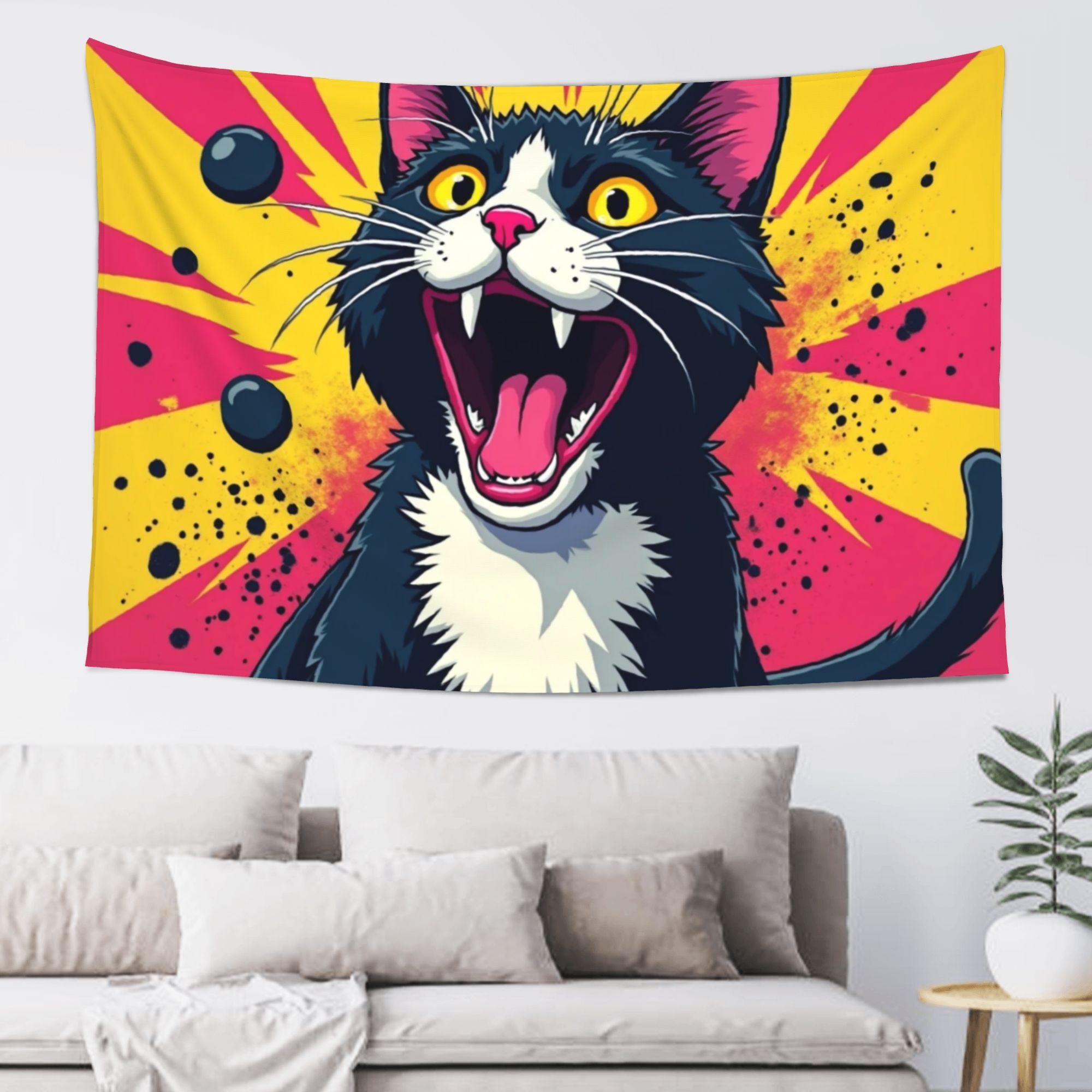 Vibrant Pop Art Cat Tapestry Wall Decor for Bedroom Living Room Cozy Atmosphere Bold Home Style and Modern Charm Enhancement 74x94cm(29x37in)
Vibrant Pop Art Cat Tapestry Wall Decor for Bedroom Living Room Cozy Atmosphere Bold Home Style and Modern Charm Enhancement 74x94cm(29x37in)