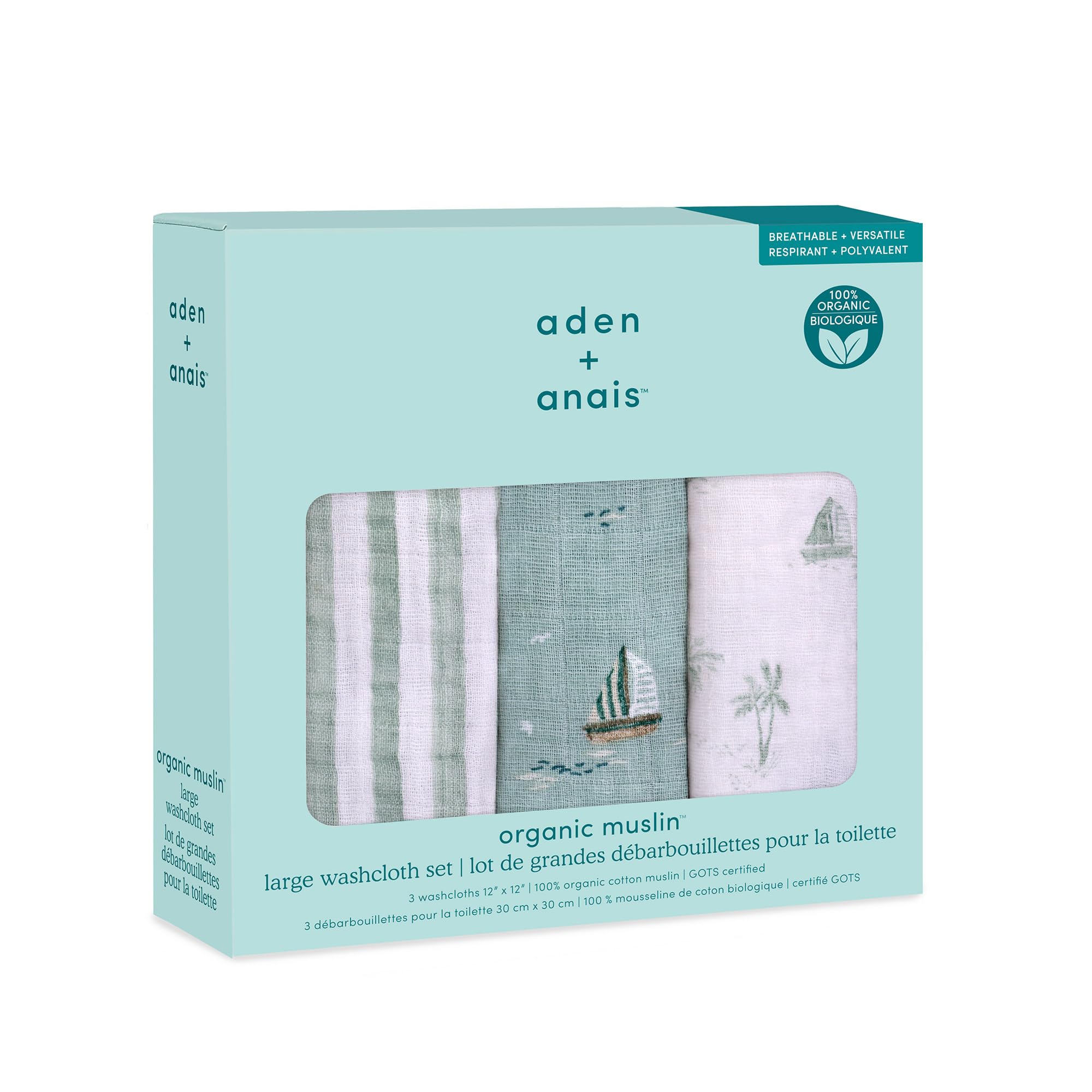 aden anais и Официальный продукт Японии Органическая хлопковая мочалка Морские паруса Детский подарок Купание 30см x 30см WCADABAWCO30005 + (Аден Анаис) 3-Pack
aden anais и Официальный продукт Японии Органическая хлопковая мочалка Морские паруса Детский подарок Купание 30см x 30см WCADABAWCO30005 + (Аден Анаис) 3-Pack