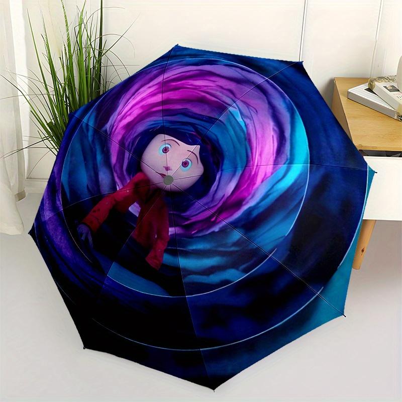 Coraline, Tunnel Automatic folding umbrella simple eight rib design, bright color pattern, durable iron frame, ideal for travel and outdoor
Coraline, Tunnel Automatic folding umbrella simple eight rib design, bright color pattern, durable iron frame, ideal for travel and outdoor