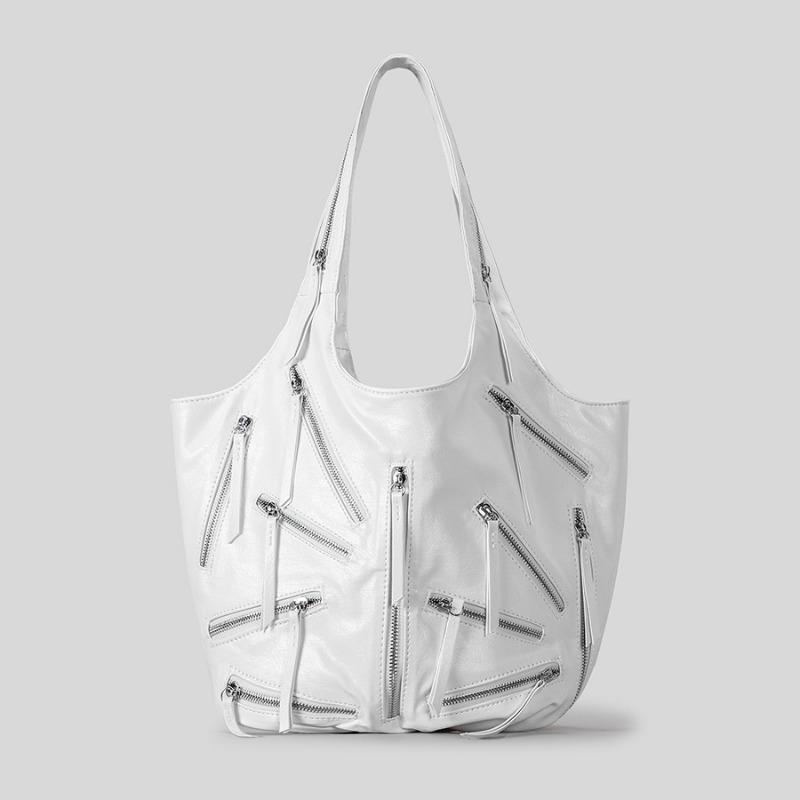 Retro Motorcycle Underarm Bag Fashionable Multi-zipper Design Single-shoulder Bag and Tote Bag білий
Retro Motorcycle Underarm Bag Fashionable Multi-zipper Design Single-shoulder Bag and Tote Bag білий