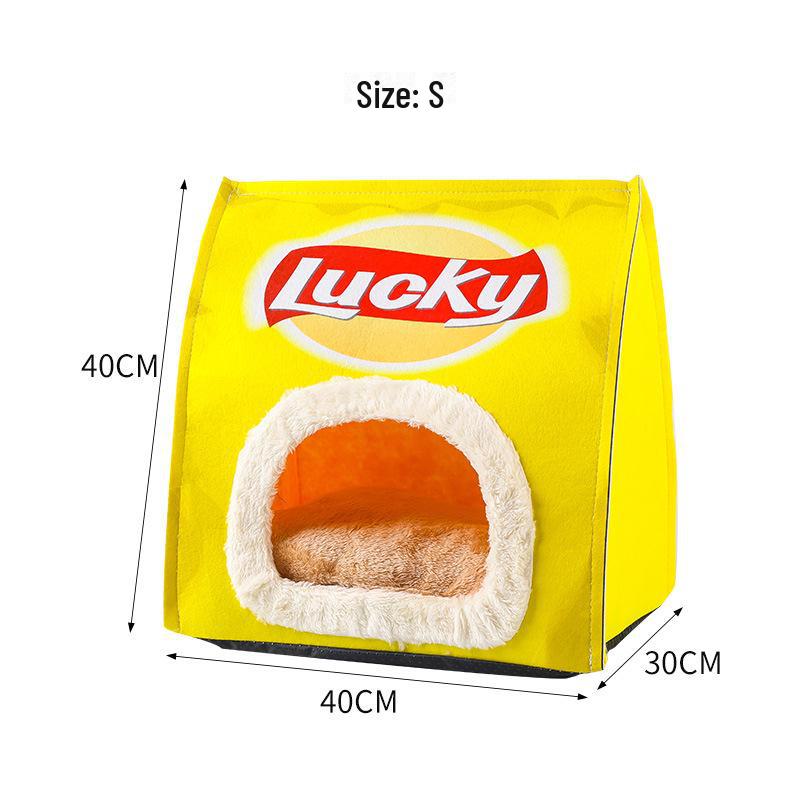 Креативное гнездо для домашних животных: Складной домик для кошек и собак в виде пакета из-под картофельных чипсов
Креативное гнездо для домашних животных: Складной домик для кошек и собак в виде пакета из-под картофельных чипсов