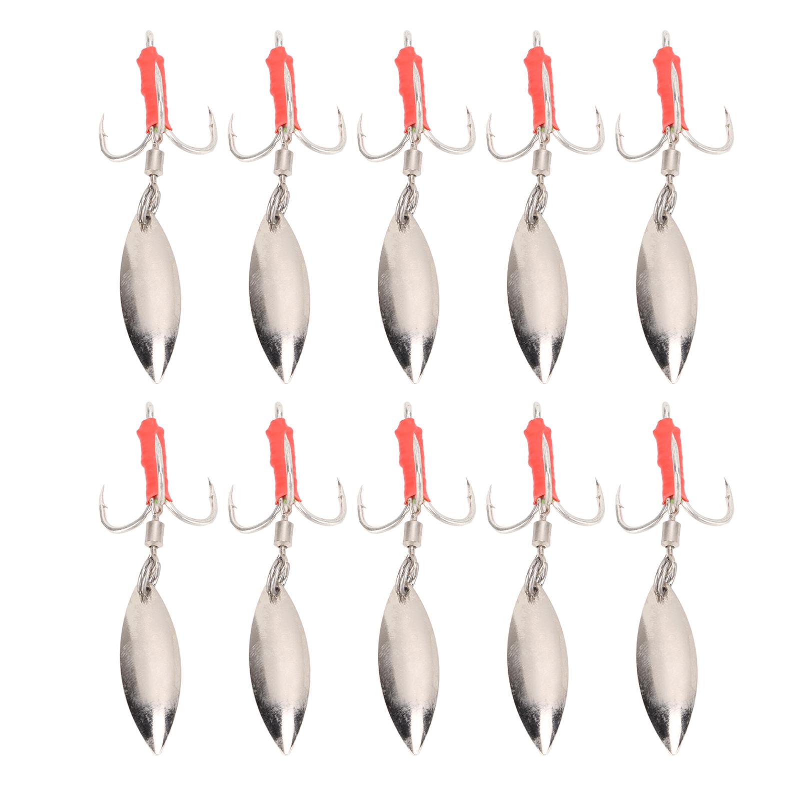 10Pcs Fishing Sequin Lures Hard Stainless Steel Baits with Treble Hook
10Pcs Fishing Sequin Lures Hard Stainless Steel Baits with Treble Hook