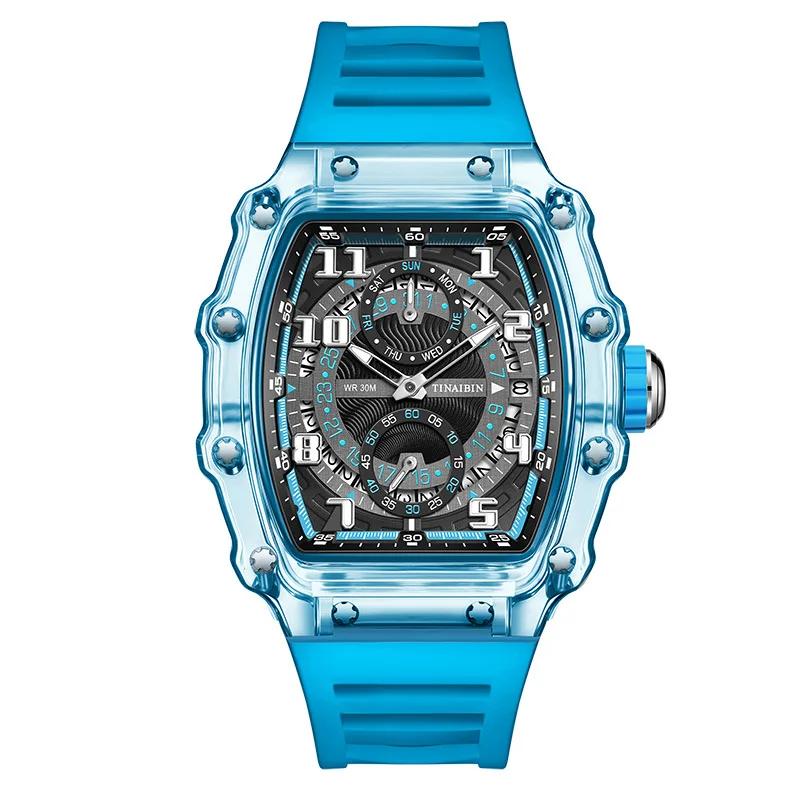 Модные спортивные часы для мужчин, синие повседневные водонепроницаемые наручные часы для мужчин, силиконовый ремешок, хронограф, календарь, кварцевые часы, подарок небесно-голубой
Модные спортивные часы для мужчин, синие повседневные водонепроницаемые наручные часы для мужчин, силиконовый ремешок, хронограф, календарь, кварцевые часы, подарок небесно-голубой