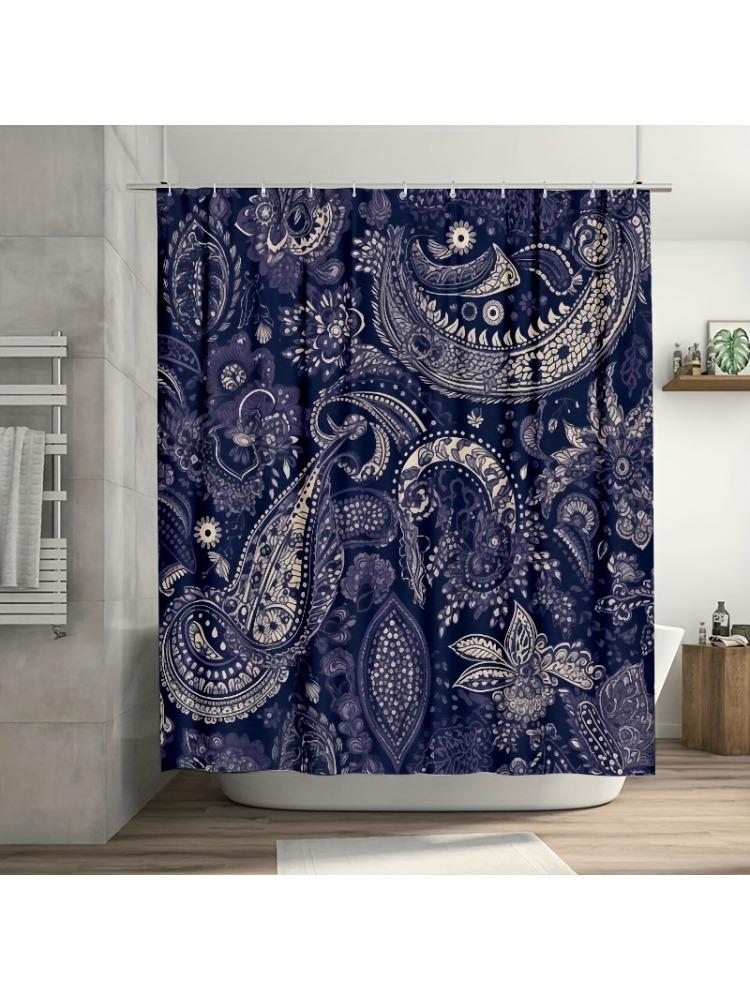 Intricate Paisley Shower Curtain , Durable Polyester Fiber, Waterproof & Easy Clean, For Bathroom Bathtub Decoration W60H190(CM)-1 Pcs
Intricate Paisley Shower Curtain , Durable Polyester Fiber, Waterproof & Easy Clean, For Bathroom Bathtub Decoration W60H190(CM)-1 Pcs