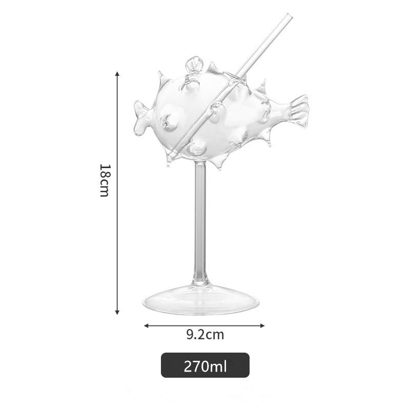 American Style Realistic Puffer Fish Molecular Cocktail Glass Balloonfish Globefish Straw Goblet Glass Mixing Wine Margaret Cup 270ml
American Style Realistic Puffer Fish Molecular Cocktail Glass Balloonfish Globefish Straw Goblet Glass Mixing Wine Margaret Cup 270ml
