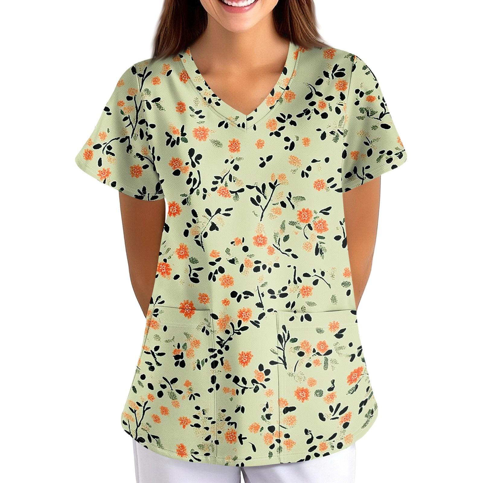 Loose Fit V Neck Floral Print Short Sleeve Medical Scrub Top with Pockets for Healthcare Professionals Nursing Uniform Workwear XXXXL
Loose Fit V Neck Floral Print Short Sleeve Medical Scrub Top with Pockets for Healthcare Professionals Nursing Uniform Workwear XXXXL