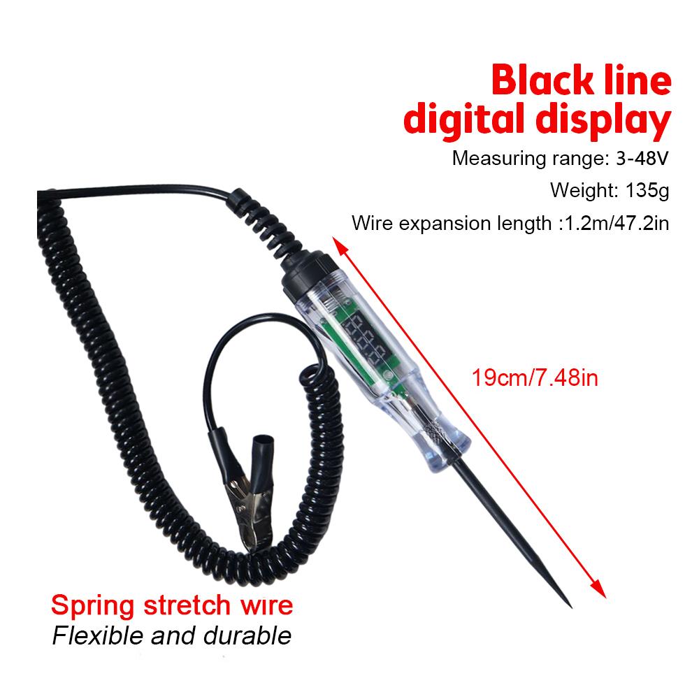 Car Truck Voltage Circuit Tester Digital Display Long Probe Pen Light Circuit Tester Lamp Detector Diagnostic Test Tools
Car Truck Voltage Circuit Tester Digital Display Long Probe Pen Light Circuit Tester Lamp Detector Diagnostic Test Tools