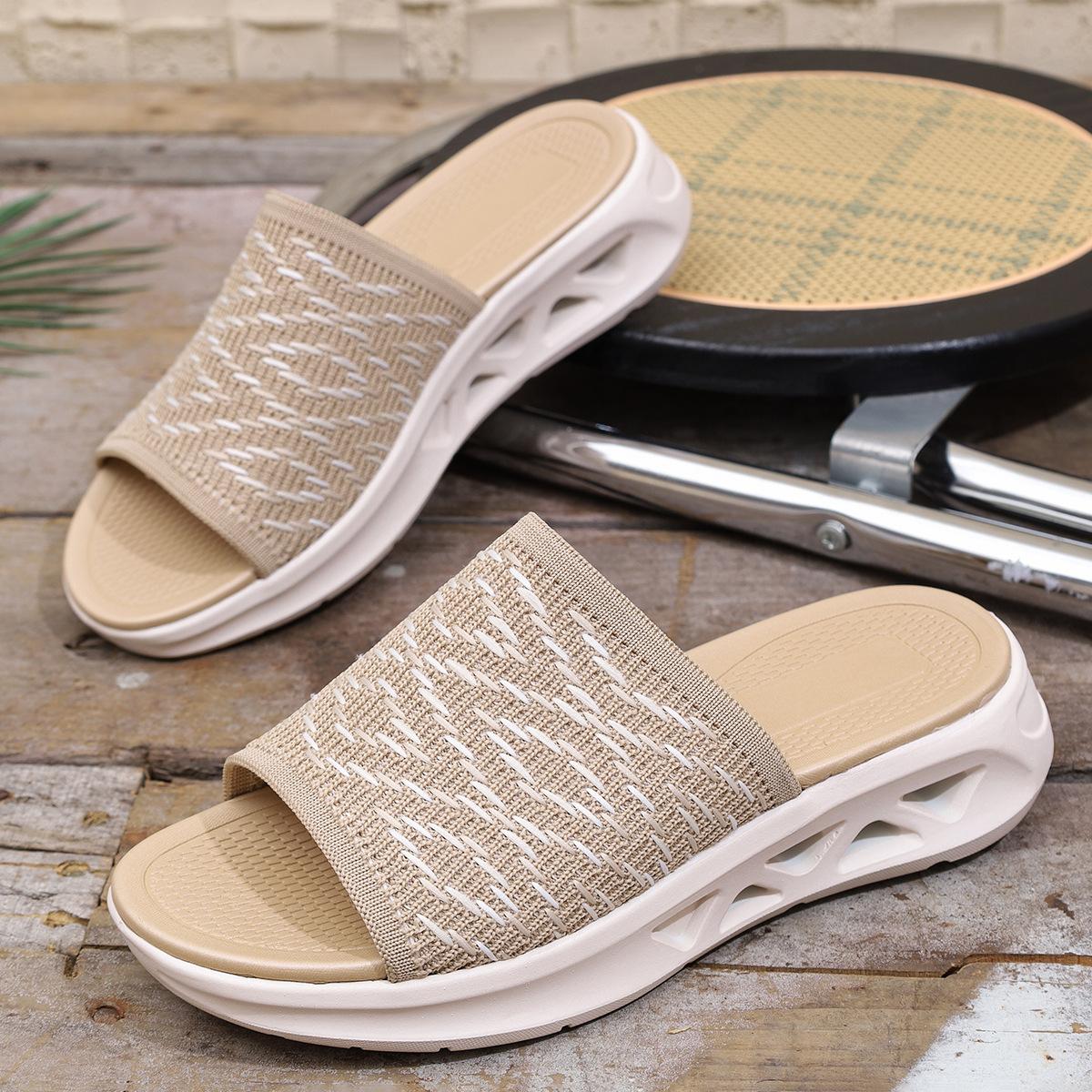 Flying Woven Beach Slippers Women S Summer Breathable Color Matching Large Size Thick Bottom One-Word Cool Slippers 36
Flying Woven Beach Slippers Women S Summer Breathable Color Matching Large Size Thick Bottom One-Word Cool Slippers 36