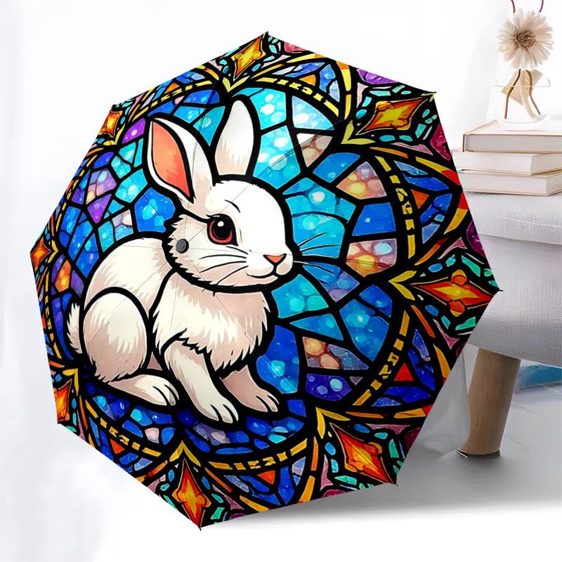 1pc Stained Glass Rabbit Design Automatic Opening/Closing Umbrella - Portable 3-Fold Design, 8-Bone Iron Frame Outdoor Umbrella - Perfect Gift for Fan
1pc Stained Glass Rabbit Design Automatic Opening/Closing Umbrella - Portable 3-Fold Design, 8-Bone Iron Frame Outdoor Umbrella - Perfect Gift for Fan