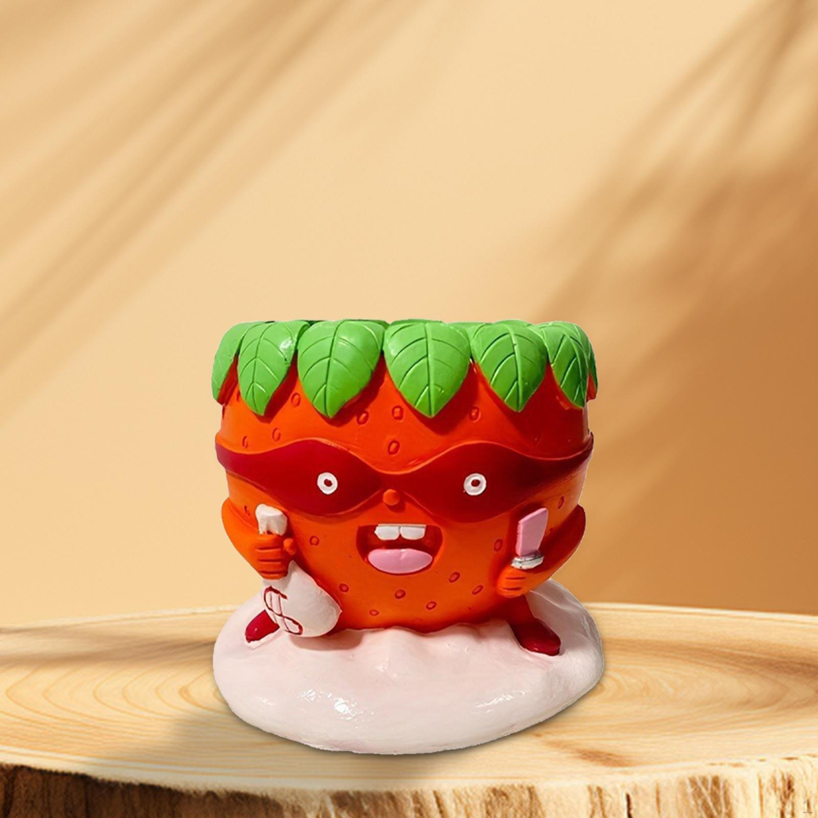 Strawberry Figurine Flower Pot Desktop Ornament Resin Cute Creative Sculpture Flowerpot for Patio
Strawberry Figurine Flower Pot Desktop Ornament Resin Cute Creative Sculpture Flowerpot for Patio