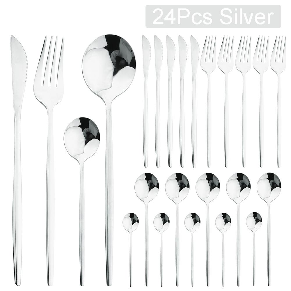 24 шт., набор столовых приборов из нержавеющей стали, нож, вилка, ложка, столовые приборы, кухонная посуда в западном стиле, зеленая Золотая посуда, подарочная коробка 24pcs серебряный
24 шт., набор столовых приборов из нержавеющей стали, нож, вилка, ложка, столовые приборы, кухонная посуда в западном стиле, зеленая Золотая посуда, подарочная коробка 24pcs серебряный