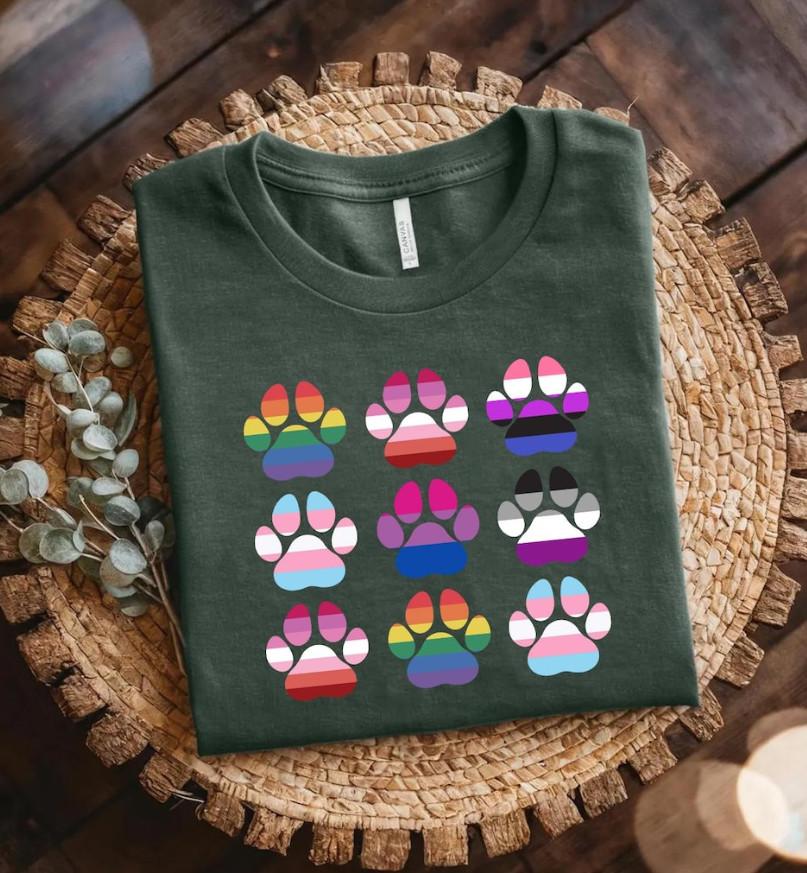 Pride Paw Print Shirt, LGBTQ Pet Lover Tee, Rainbow Flag Animal T-Shirt Unisex T-Shirt S
Pride Paw Print Shirt, LGBTQ Pet Lover Tee, Rainbow Flag Animal T-Shirt Unisex T-Shirt S