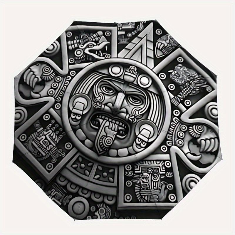 1pc Aztec Calendar Stone Automatic Open/close Umbrella, 8-Rib sturdy structure, Portable Travel Umbrella, Parties, Everyday Use, Outdoor Acc
1pc Aztec Calendar Stone Automatic Open/close Umbrella, 8-Rib sturdy structure, Portable Travel Umbrella, Parties, Everyday Use, Outdoor Acc