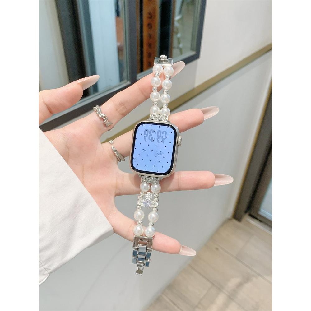 Pearl Beaded Bracelet for Apple Watch Band 49/46/45/44/42/41/40/38mm Women Chic Diamond Metal Wristband Strap for iWatch S11 10 9 8 38/40/41/42S10 бежевый
Pearl Beaded Bracelet for Apple Watch Band 49/46/45/44/42/41/40/38mm Women Chic Diamond Metal Wristband Strap for iWatch S11 10 9 8 38/40/41/42S10 бежевый