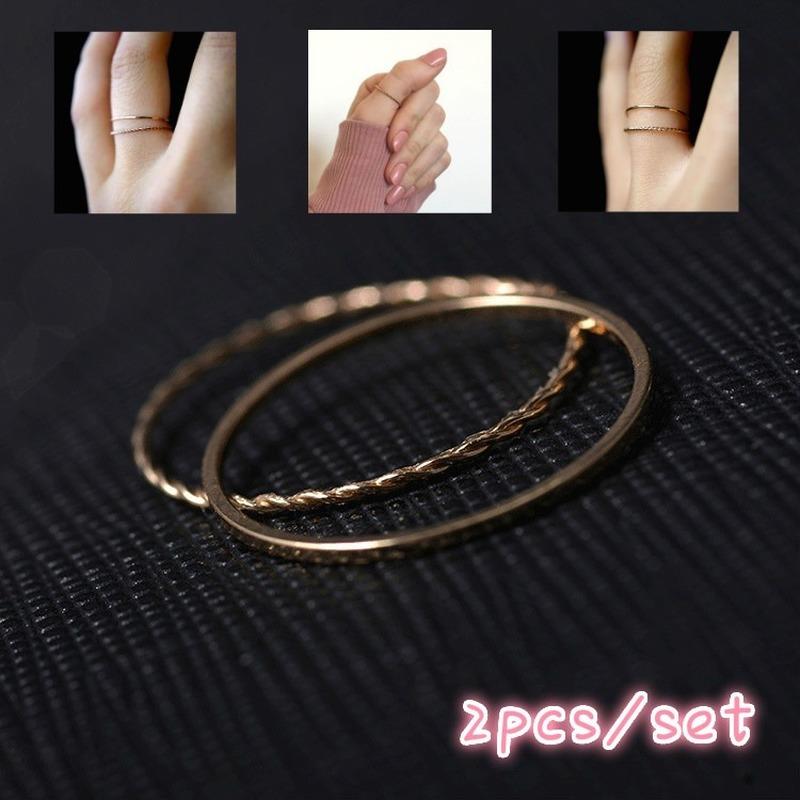 2 Pcs/set Metal Plating Ring Temperament Simple Joint Ring Female Bridal Sets Ring Fine Tail Ring 9
2 Pcs/set Metal Plating Ring Temperament Simple Joint Ring Female Bridal Sets Ring Fine Tail Ring 9