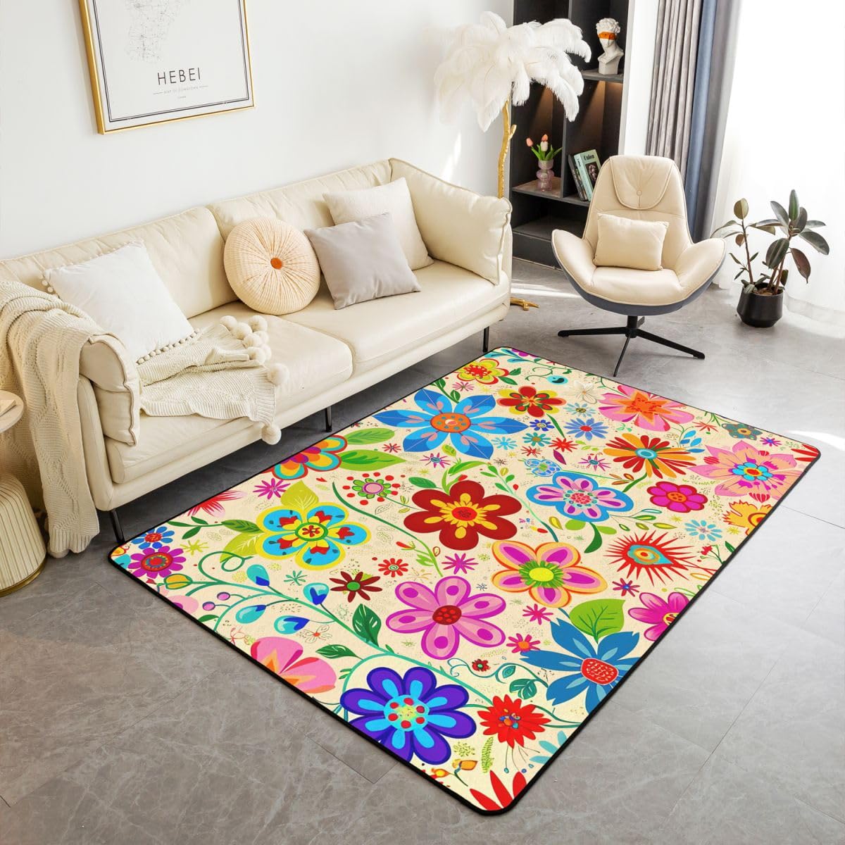 70S Groovy Flower Area Rug 3x5 for Bedside Living Room, Boho Rainbow Floral Rug for Kids Boys Girls Teens, Hippie Flowers Bohemian Daisy Car 120cm x 160cm
70S Groovy Flower Area Rug 3x5 for Bedside Living Room, Boho Rainbow Floral Rug for Kids Boys Girls Teens, Hippie Flowers Bohemian Daisy Car 120cm x 160cm