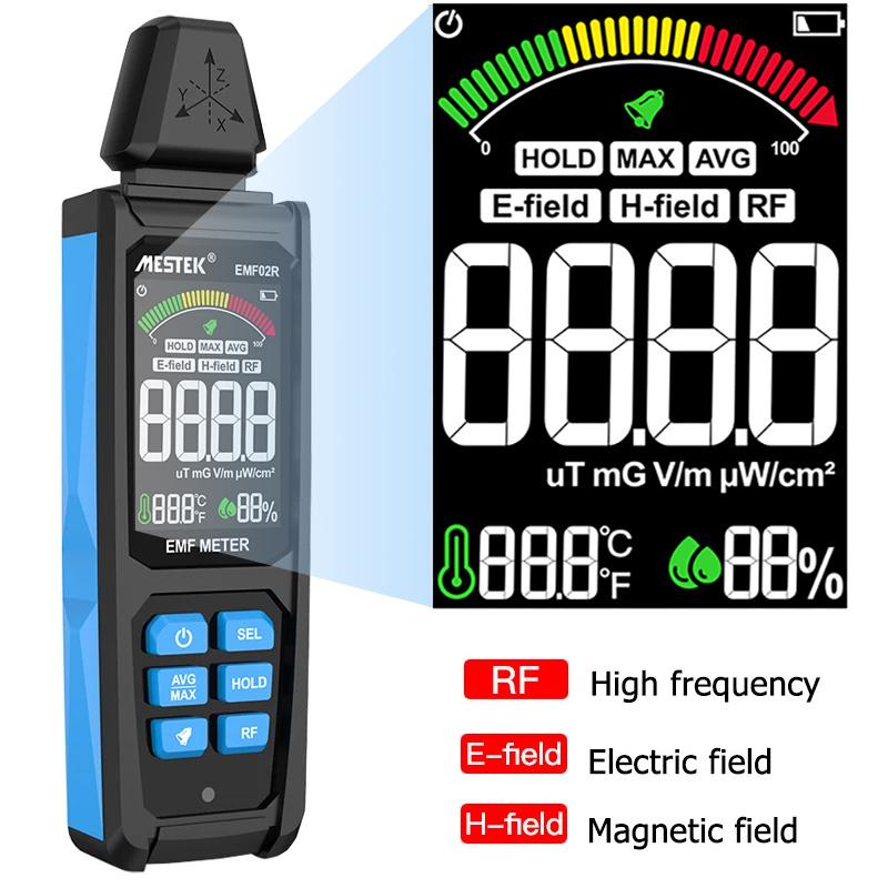 EMF02R цветной экран измеритель электромагнитного поля 30 МГц ~ 8 ГГц высокочастотный измеритель электромагнитного излучения тестер электрического / магнитного поля
EMF02R цветной экран измеритель электромагнитного поля 30 МГц ~ 8 ГГц высокочастотный измеритель электромагнитного излучения тестер электрического / магнитного поля