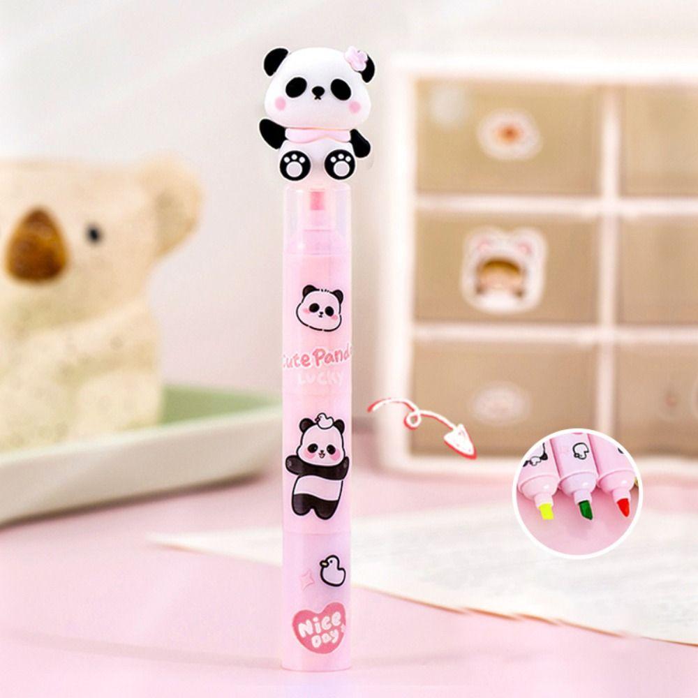 Cute Panda Highlighter Pen Cartoon Marker Pen 3 in 1 Fluorescent Pen Student Style 2
Cute Panda Highlighter Pen Cartoon Marker Pen 3 in 1 Fluorescent Pen Student Style 2