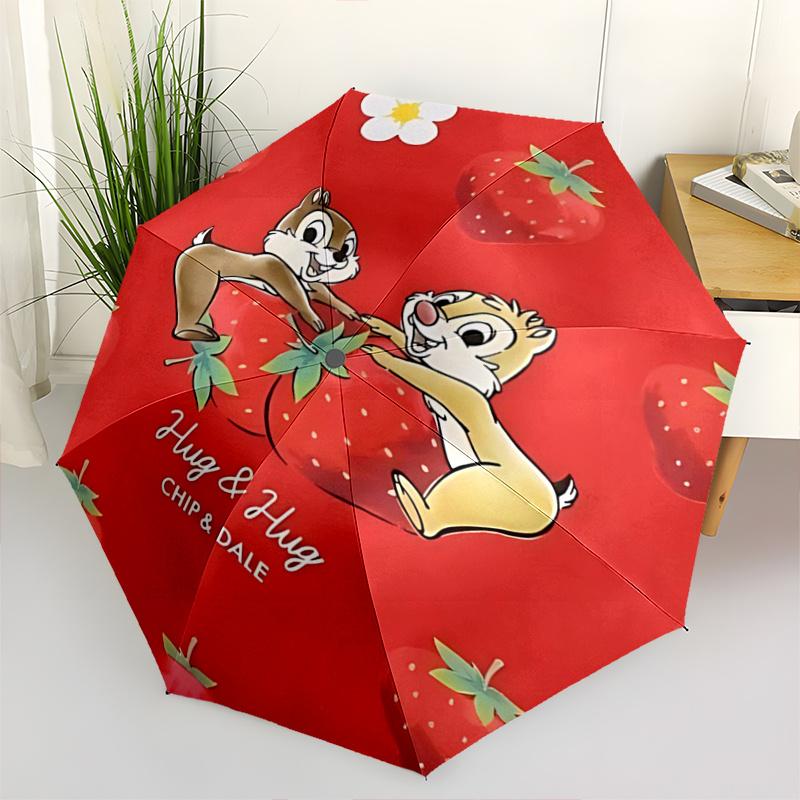 1pc Sweet Strawberry Chip & Dale Automatic 3-Fold Umbrella Design, Cute Cartoon Pattern, Portable Outdoor Umbrella, Perfect, Holiday Gift fo
1pc Sweet Strawberry Chip & Dale Automatic 3-Fold Umbrella Design, Cute Cartoon Pattern, Portable Outdoor Umbrella, Perfect, Holiday Gift fo