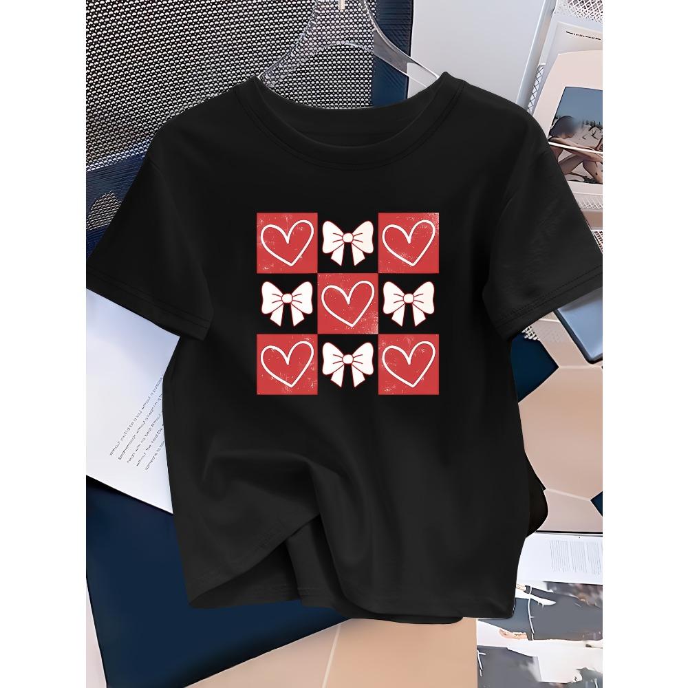 Women S Casual Crew Neck T-Shirt with Pink Heart Bow Print Harajuku Sleeve Casual Clothing Street Tops Clothes 3XL
Women S Casual Crew Neck T-Shirt with Pink Heart Bow Print Harajuku Sleeve Casual Clothing Street Tops Clothes 3XL