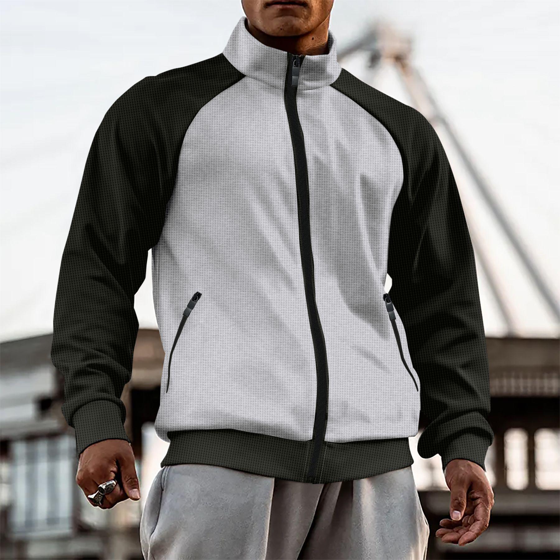 Men s Autumn/Winter Color Block Waffle Zipper Jacket with Stand Collar XL
Men s Autumn/Winter Color Block Waffle Zipper Jacket with Stand Collar XL