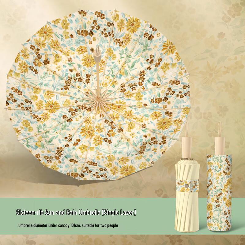 OIMG 16-Rib Windproof Floral Sun & Rain Umbrella
OIMG 16-Rib Windproof Floral Sun & Rain Umbrella