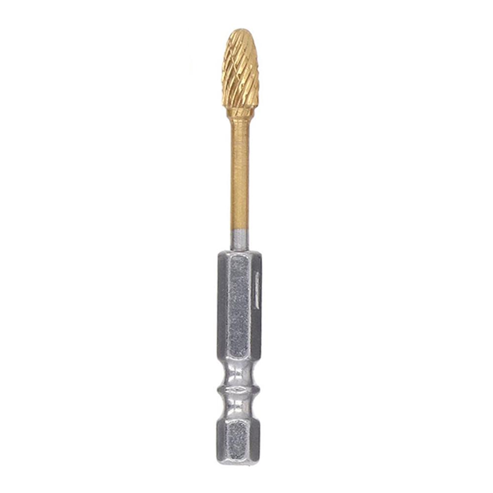3-E6 67mm Titanium-Coated Double-Flute Carbide Rotary Burr File Grinding Drill Bit with 1/4 Hex Shank Type A
3-E6 67mm Titanium-Coated Double-Flute Carbide Rotary Burr File Grinding Drill Bit with 1/4 Hex Shank Type A