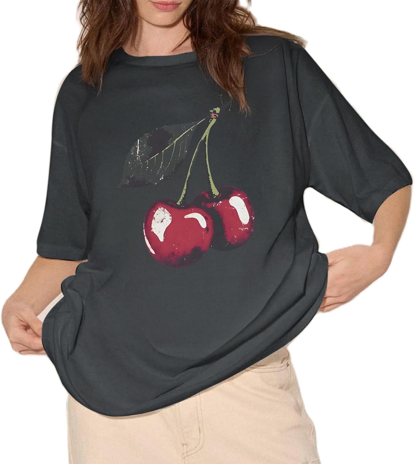 Tuislay Oversized Tshirts for Women Cherry Graphic Tees Vintage Aesthetic Shirts Baggy Print T-Shirt Cute Summer Tops Trendy(Deep Gray,XL) 5XL різнокольоровий
Tuislay Oversized Tshirts for Women Cherry Graphic Tees Vintage Aesthetic Shirts Baggy Print T-Shirt Cute Summer Tops Trendy(Deep Gray,XL) 5XL різнокольоровий
