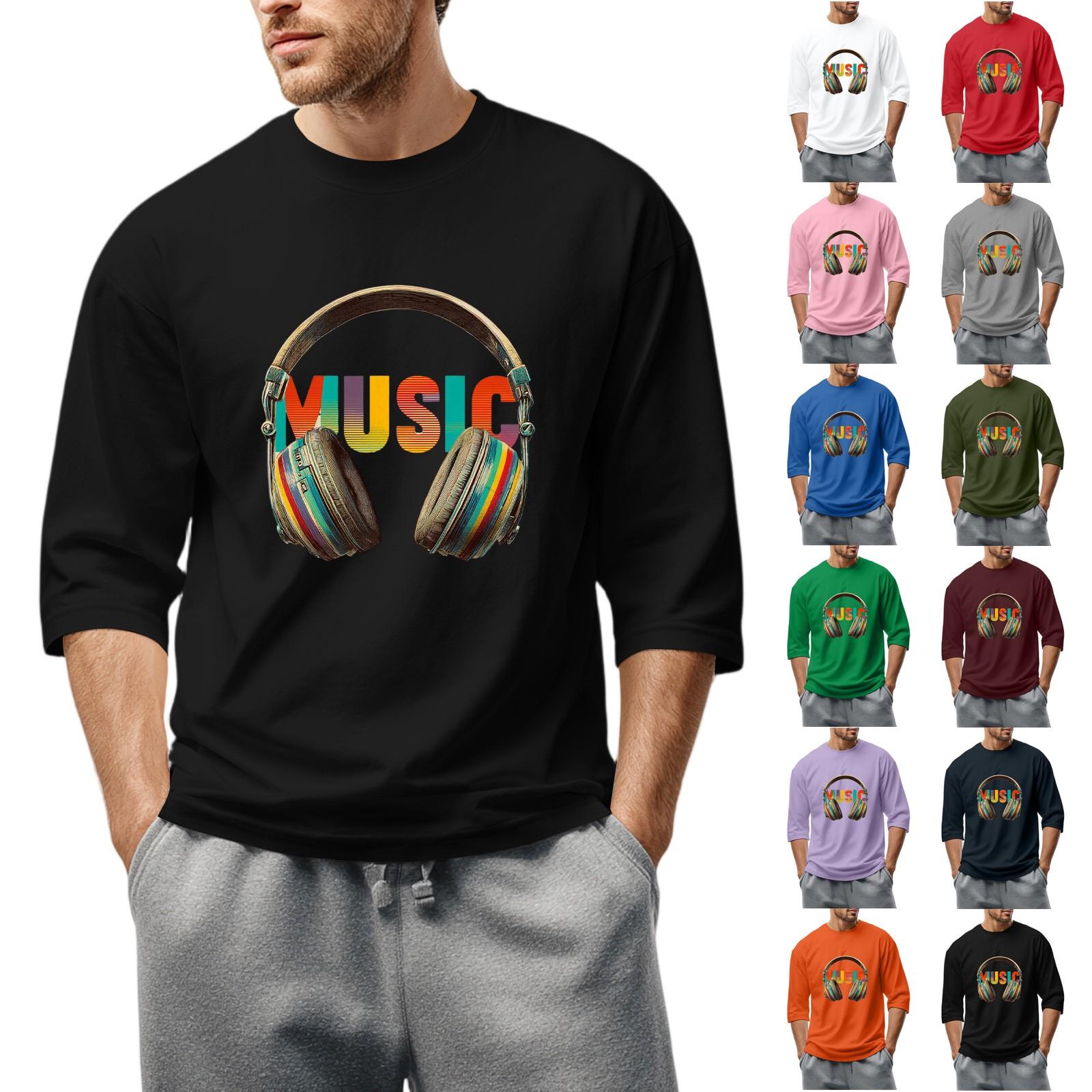 Men S Round Neck Three-Quarters Sleeve Top Casual Fashion T-Shirt XL білий
Men S Round Neck Three-Quarters Sleeve Top Casual Fashion T-Shirt XL білий