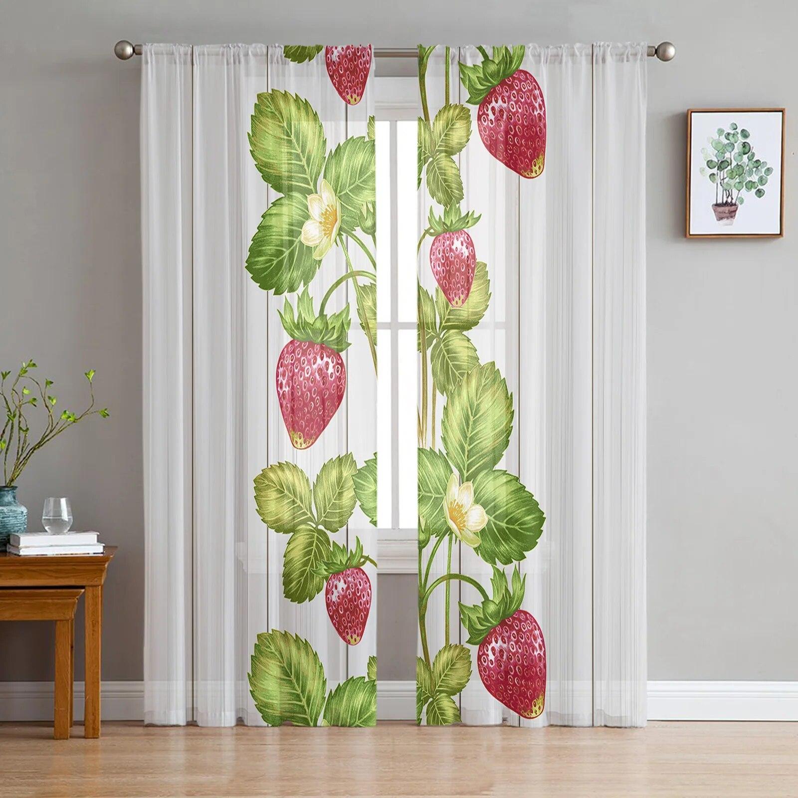 Watermelon Cartoon Sheer Tulle Voile Curtain for Bedroom Kitchen Living Room Window Decor 135W x 114H(cm)
Watermelon Cartoon Sheer Tulle Voile Curtain for Bedroom Kitchen Living Room Window Decor 135W x 114H(cm)