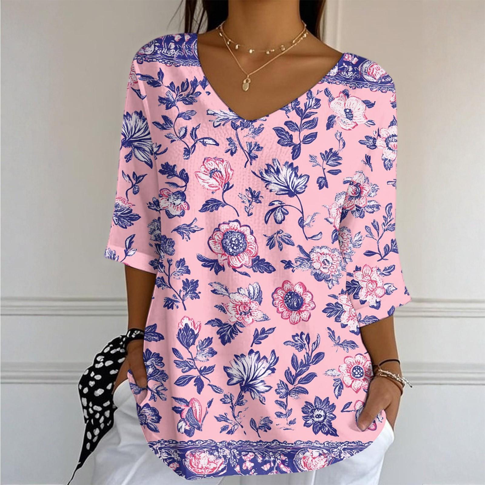 Women s Casual And Fashionable V-Neck Floral Print Seven Quarter Sleeved Top Top XXL
Women s Casual And Fashionable V-Neck Floral Print Seven Quarter Sleeved Top Top XXL