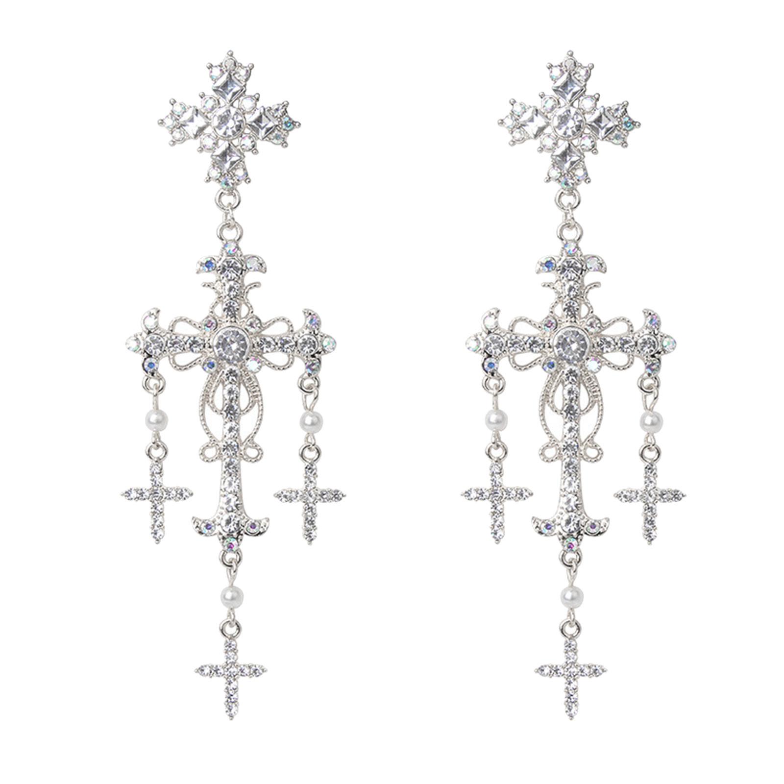 1 Pair European and American Temperament Rhinestones Earrings Pearl Crossed Dangle Earrings for Women Bride Prom Party
1 Pair European and American Temperament Rhinestones Earrings Pearl Crossed Dangle Earrings for Women Bride Prom Party
