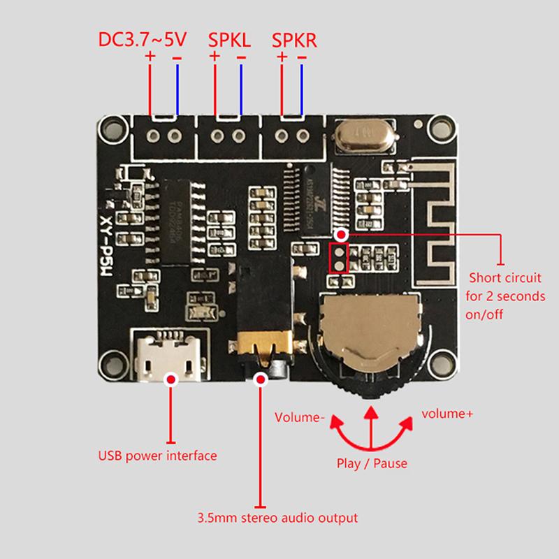 5 Вт + 5 Вт Pam8406 Bluetooth 5.0 Dc3.7-5V стерео аудио модуль усилителя мощности Xy-P5W
5 Вт + 5 Вт Pam8406 Bluetooth 5.0 Dc3.7-5V стерео аудио модуль усилителя мощности Xy-P5W