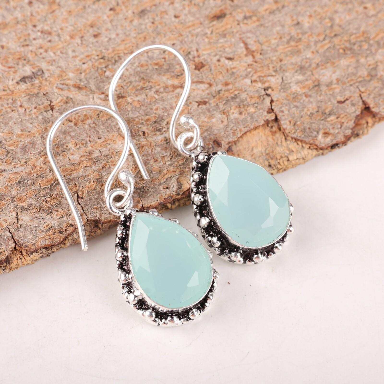 Aqua Chalcedony Gemstone 925 Sterling Silver Jewelry Earrings 1.41 Women s Gift EE-97-17
Aqua Chalcedony Gemstone 925 Sterling Silver Jewelry Earrings 1.41 Women s Gift EE-97-17