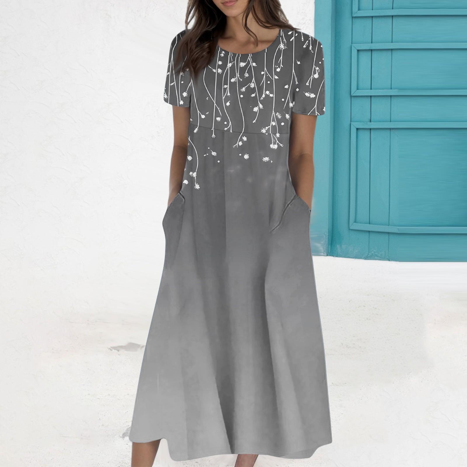 Женское летнее повседневное модное платье с коротким рукавом и карманом с круглым вырезом XL
Женское летнее повседневное модное платье с коротким рукавом и карманом с круглым вырезом XL