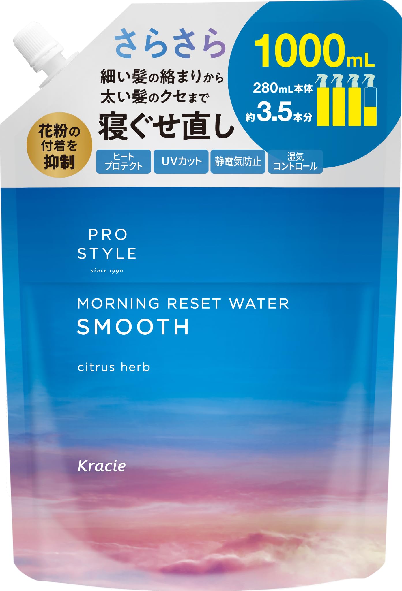 Pro Style Morning Reset Water Correction Smooth Refill Большая емкость 1000 мл Hair Water Hair Mist Hair Care Styling Smooth Citrus Herb (Вода для сна)
Pro Style Morning Reset Water Correction Smooth Refill Большая емкость 1000 мл Hair Water Hair Mist Hair Care Styling Smooth Citrus Herb (Вода для сна)